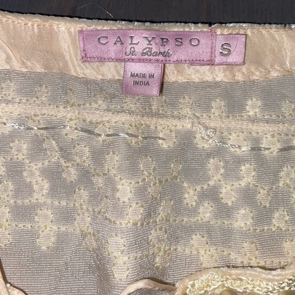 Women’s Calypso St. Barth Cream Velvet Tunic - Picture 4 of 9